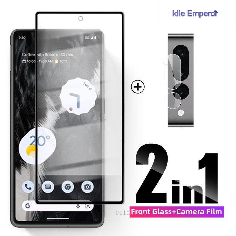 2in1 9H Full Cover Screen Tempered Glass For Google Pixel 9 8 7 6 Pro 8Pro 9Pro 8A 7Pro 9A 7A 6A Pix