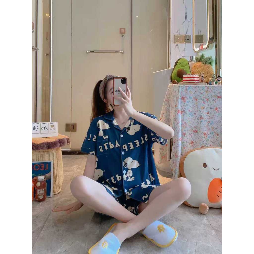 Aura Tee  เซทชุดนอนผู้หญิง เเขนสั้น- ขาสั้น สไตล์เเฟชั่น เนื้อผ้าคุณภาพดี ผ้านุ่มนิ่มใส่สบาย สินค้าพร้อมจัดส่งจากไทย