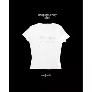 moodymolly เสื้อยืดรัดรูป สีพื้น slimfit รุ่น losing sight tee