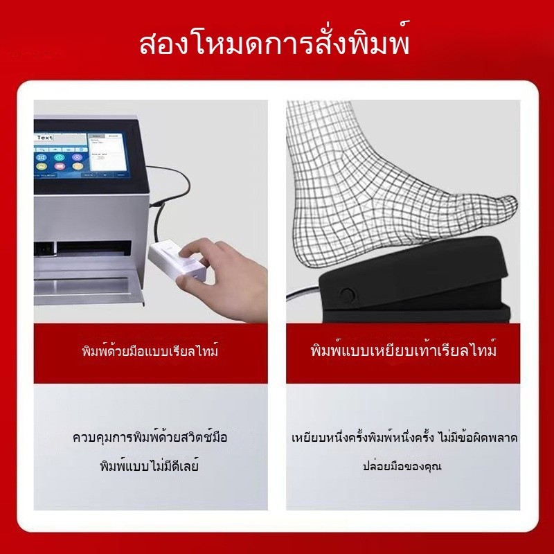 เครื่องพิมพ์แบบตั้งโต๊ะ อัจฉริยะ (ราคาโรงงาน) สำหรับพิมพ์วันที่, QR Code และบาร์โค้ด QMUR