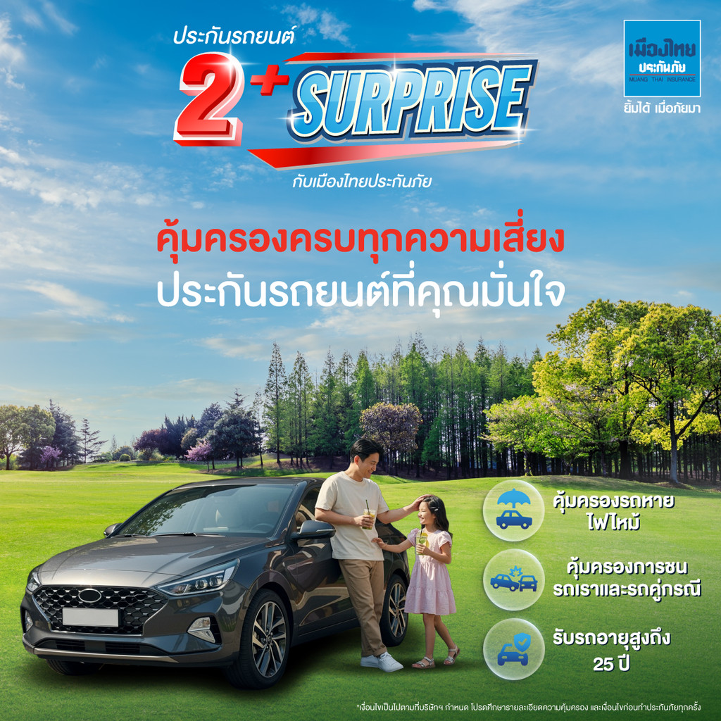 [E-voucher] ประกันภัยรถยนต์เมืองไทยประกันภัย 2+ Surprise