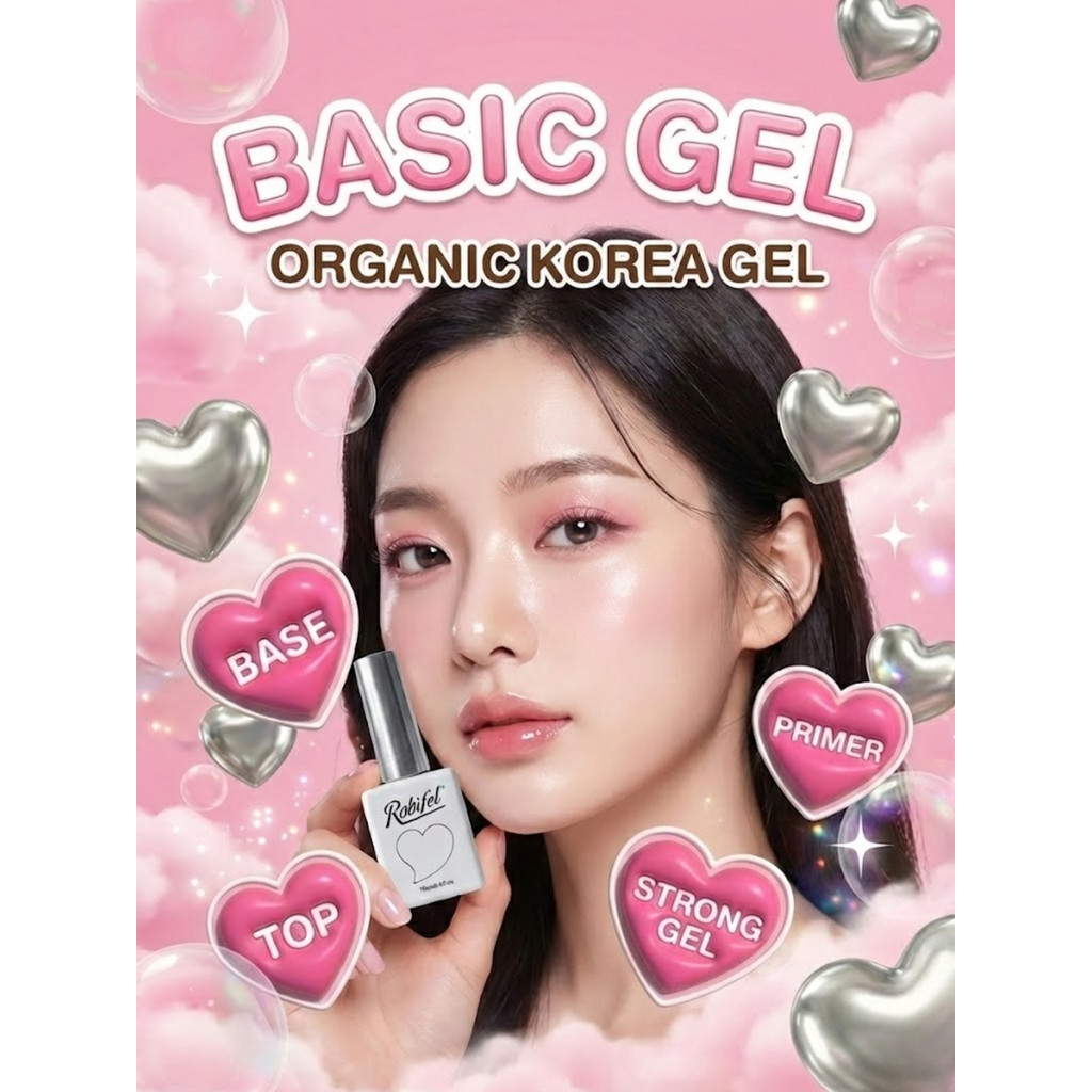ROBIFEL เล็บเจล เกาหลี ออแกนิก Top / Base / Primer / strong gel / Topกระจก / Rubber Base / กาวPVC /Topเปลือกไข่ / ล้างสี