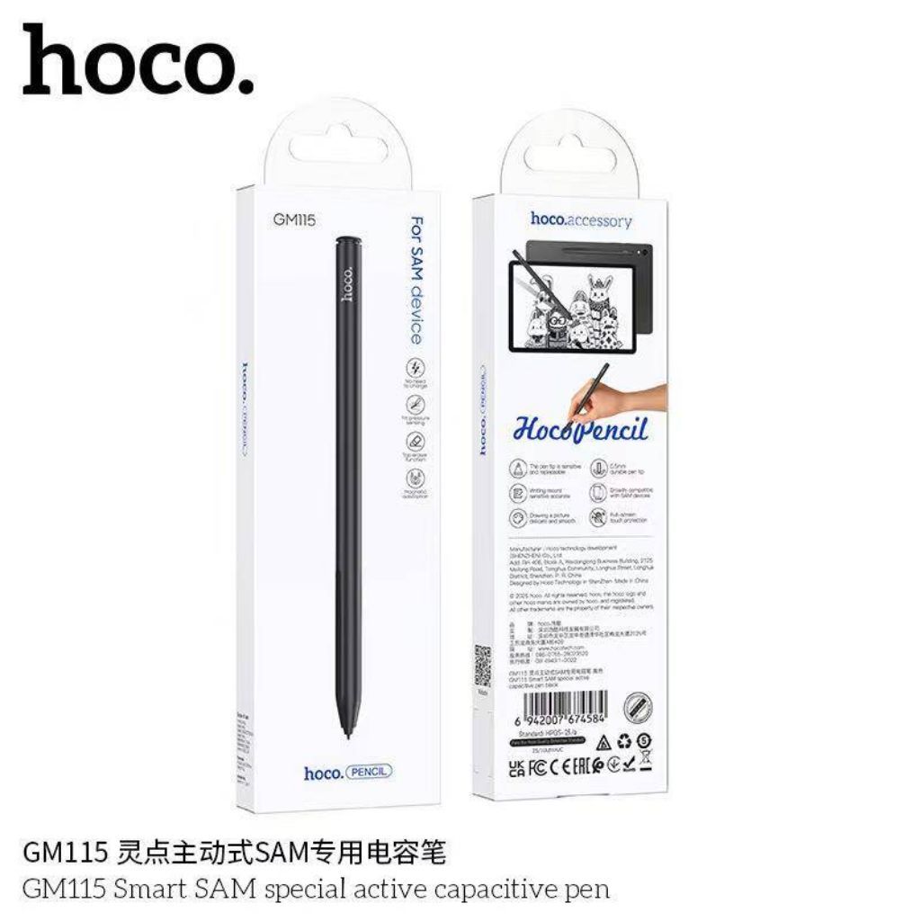 HOCO GM115 ปากกา Stylus  หัวปากกา0.5มม. สำหรับ SAM ไม่ต้องชาร์จ  มีหัวลบแม่เหล็ก เขียนลื่นแม่นยำ เปลี่ยนได้ ใช้งานง่าย