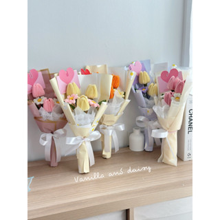 [มีส่งด่วน] ช่อดอกทิวลิป ช่อดอกไม้ วาเลนไทน์ รับปริญญา ปัจฉิ…