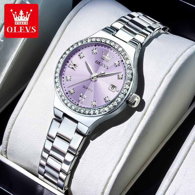 Olevs olevs New diamond-encrusted women's niche waterproof high-value quartz watch, Valentine's Day 