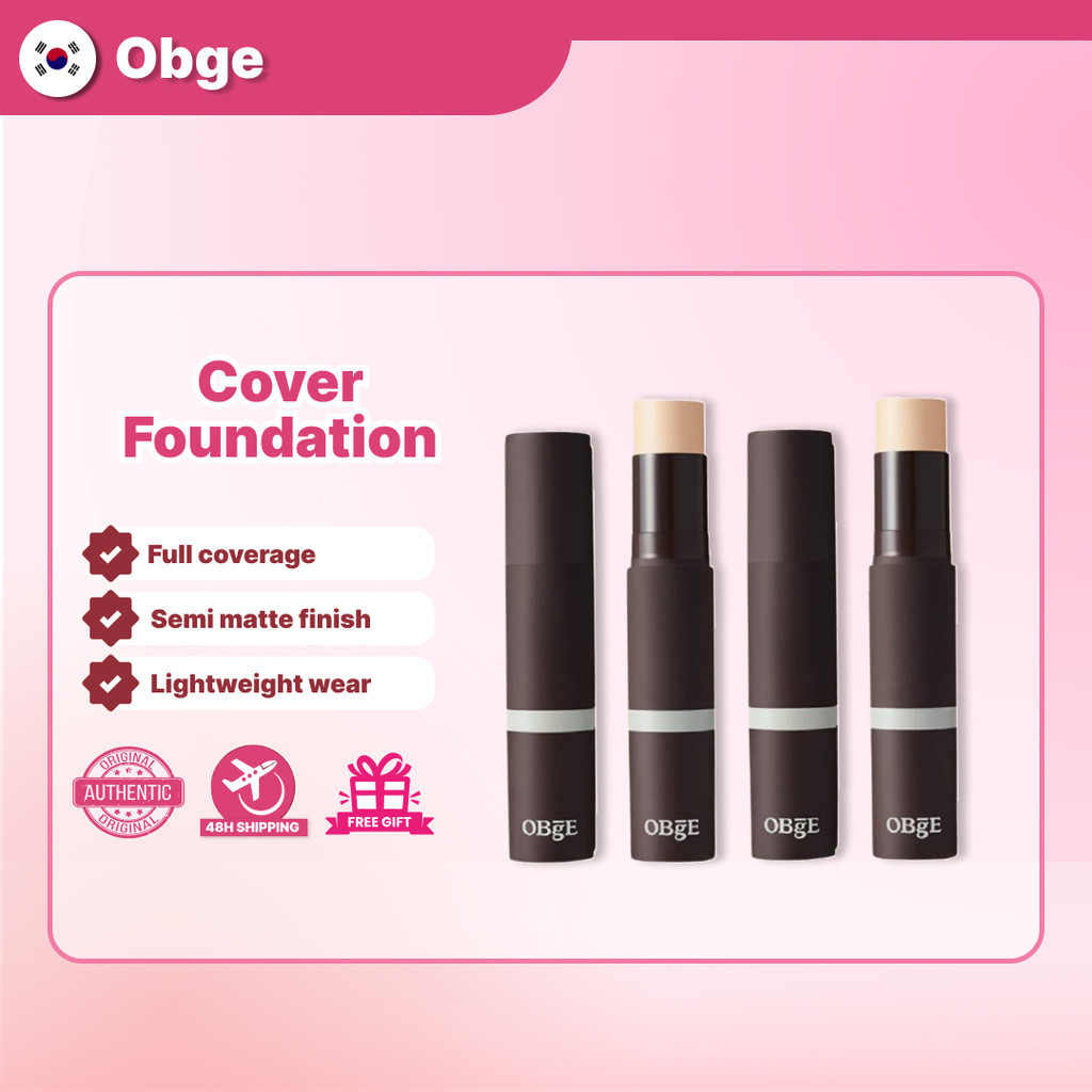 OBGE Natural Cover Foundation รองพื้นแบบแท่ง กึ่งแมตต์ รองพื้นปกปิดไร้น้ําหนัก Full coverage SPF50+ 