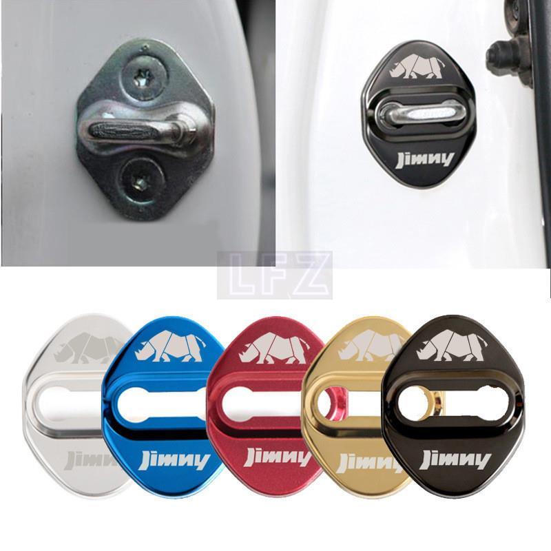 เหมาะสําหรับ Suzuki jiminy jiminy ฝาครอบล็อคประตูสแตนเลสสีดําล็อคประตูฝาครอบป้องกัน