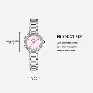 PLAYBOY นาฬิกา ผู้หญิง watch 100% ของแท้ ควอตซ์ สายสเตนเลส แฟชั่น ความสง่างาม สีชมพู 3536