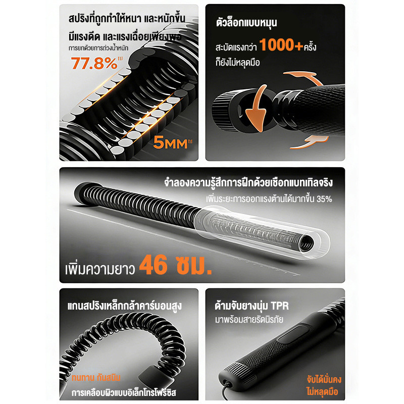 เชือกรบไร้สาย สแตนเลส Rebound Gym Battle Rope รูปที่ 3