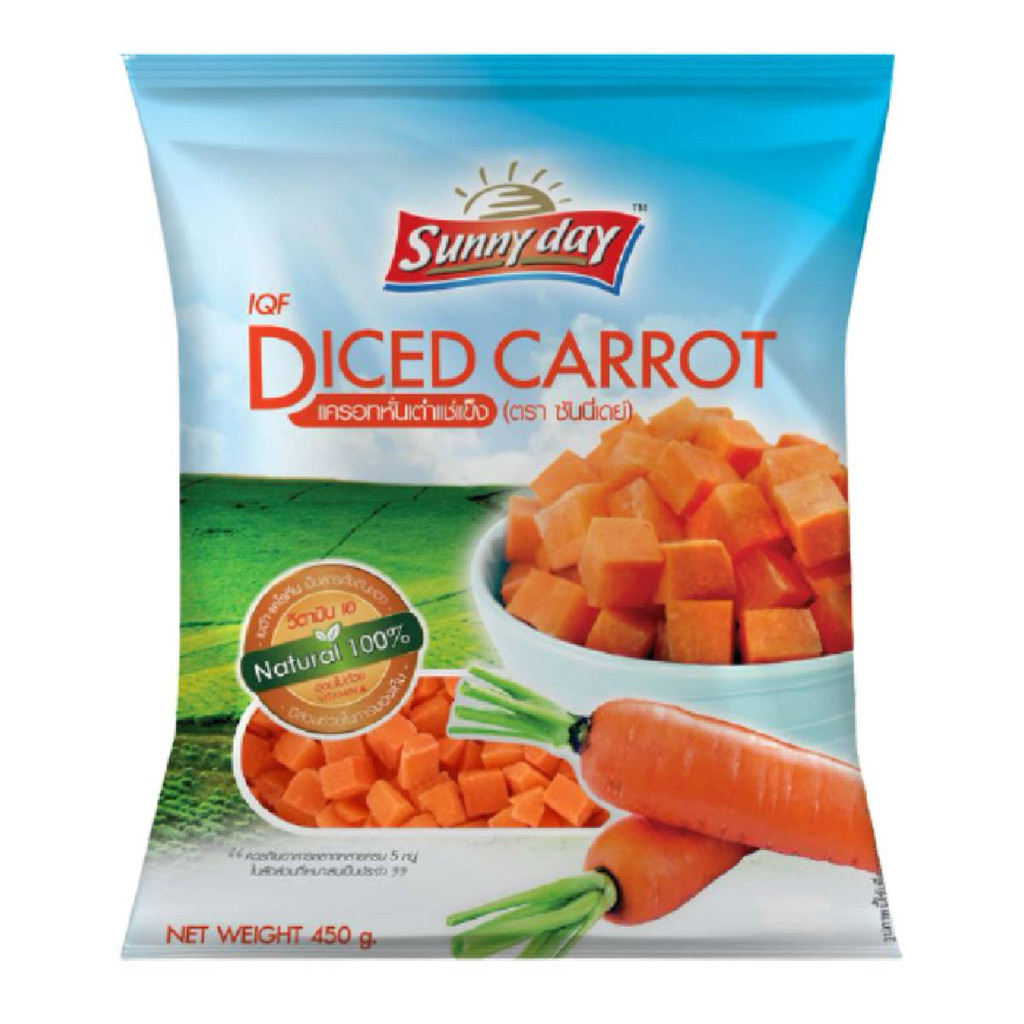 [8856843001665] Sunny Day Iqf Diced Carrot 450g ซันนี่เดย์ แครอทหั่นเต๋าแช่แข็ง