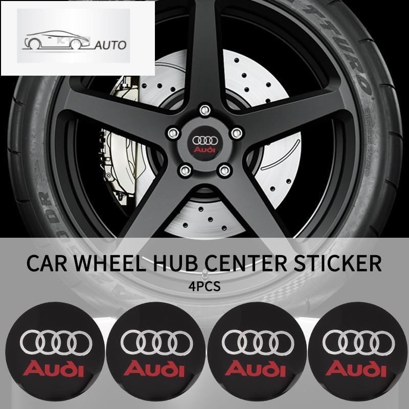 4pcs 56MM รถศูนย์ล้อ Hub Cap Badge สติกเกอร์โลโก้สําหรับ Audi A1 A3 A4 A5 A6 A7 A8 Q2 Q3 Q5 Q7 TT S 