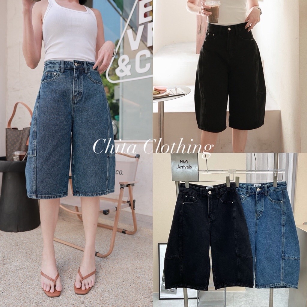 📍พร้อมส่ง📍11028 🇰🇷FSY🇰🇷Baggy Shorts Jeans กางเกงยีนส์baggy ขาสั้น3ส่วน แพทเทิร์นเป๊ะ เนื้อผ้ายีนส์พร