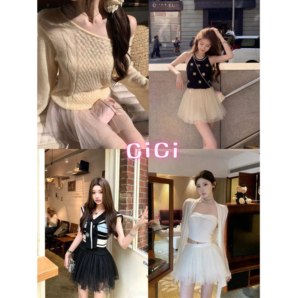 ส่งทันทีCici (No. 2601) กระโปรงสั้นชีฟองน่ารัก มีซิปข้างและซับด้านในเป็นกางเกง ใส่ออกงานดูลูกคุณหนูสุดๆ