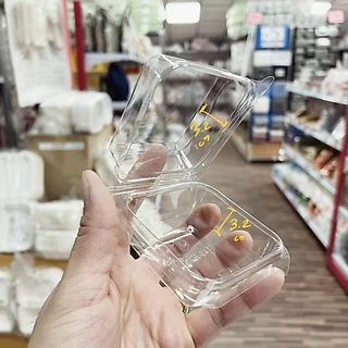 กล่องขนมเหลี่ยม PET ใส TR-24 ฝาล๊อค 1 ช่อง ( 50 ชิ้น )