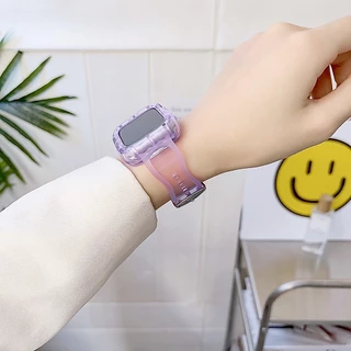 สายนาฬิกาซิลิโคนสำหรับ iWatch 11/10/9/8/se/7/5/4/3/2/1 สายนาฬิกาใส 46mm 45mm.38mm.42mm.41mm.40mm.44mm