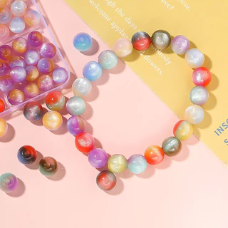 St.kunkka 10-20 ชิ้น 8-12 มิลลิเมตร Tricolor เรซิ่นลูกปัดที่มีสีสัน Smudge Cats Eye ลูกปัดแฟชั่น Charm สําหรับ DIY สร้อยข้อมือสร้อยคอทํา