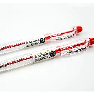 ปากกาแดงลูกลื่น แพ็ค5 ราคาประหยัด แบบกด หมึกน้ำมัน(DBA284)