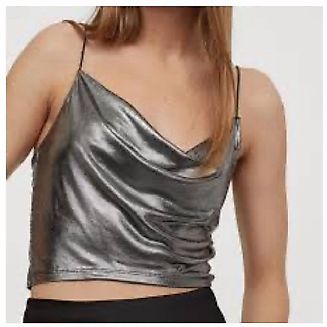 h&m metallic crop top