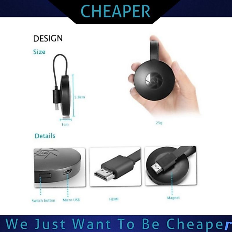 Mirascreen G2 Miracast ไร้สายคุณภาพสูง HDMI Dongle HD Youtube TV Stick Mirroring รองรับ iOS Android 