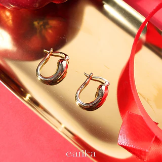 earika.earrings - tobacco hoop ต่างหูห่วงคล้ายหยดน้ำ ก้านเงินแท้ชุบทองคำขาว เหมาะสำหรับคนแพ้ง่าย