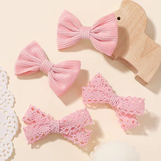 4 ชิ้น/เซ็ตลูกไม้ Bows กิ๊บติดผมสําหรับสาวน่ารัก Handmade Corduroy Hairpin Barrettes ใหม่ Headwear เด็กอุปกรณ์เสริมผมของขวัญ