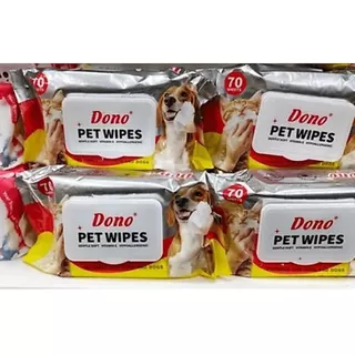 ทิชชูเปียกเช็ดทำความสะอาด Dono Pet Wipes ทิชชู ผ้าเปียก หมา แมว จำนวน70แผ่น และ10แผ่น