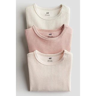 H&M(เอชแอนด์เอ็ม) บอดี้สูทเนื้อผ้าถักลายแพ็ค 3 ชิ้น เด็กอ่อน 993598_16