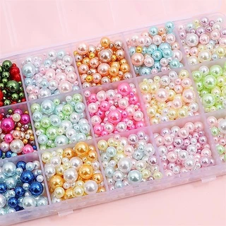 ลูกปัดมุกเกรด A สีขาวและสีมุกขนาด4mm.-14mm.สำหรับตกแต่งเครื่องประดับหรืองานDIYต่างๆ สินค้าพร้อมส่งจากไทย