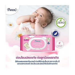ยกลัง 12 ชิ้น เบบี้ไวพส์ เพียวรีน ชิ้นละ 70 และ 80 แผ่น PUREEN BABY WIPE ผ้าเปียก ทิชชู่เปียก