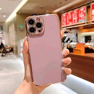 เคส TPU ขอบทอง สำหรับ iPhone 6 7 8 11 Pro max 12 12Pro max 13 13Promax 14Pro max 15Pro max สีสวย เรียบหรู ดูดี