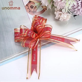 🎈โบว์รูดกึ่งสำเร็จรูป โบว์ติดของขวัญ ของขวัญวันเกิด DIY วันวาเลนไทน์งานแต่งงานตกแต่ง unomma