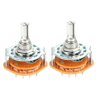 RS25 Band Switch 1P11T 2P4T 2P5T 2P6T 3P3T 3P4T 4P3T Mount Rotary Switch Selector Band สวิตช์ลูกปิด ซีเล็คเตอร์ สวิตช์