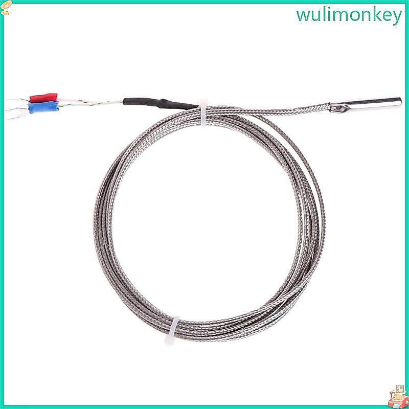 WU 2m เซ็นเซอร์อุณหภูมิเทอร์โมคัปเปิล K-Type 0-600℃ โพรบ 5*30 มม. สแตนเลส