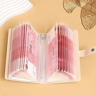 เงินสดเงินฝากหนังสือกระเป๋าสตางค์กระเป๋าสตางค์กระเป๋าสตางค์หนังสือสามารถเก็บเงินสดความจุขนาดใหญ่ RMB การจัดเก็บหนังสือ 50 หน้า