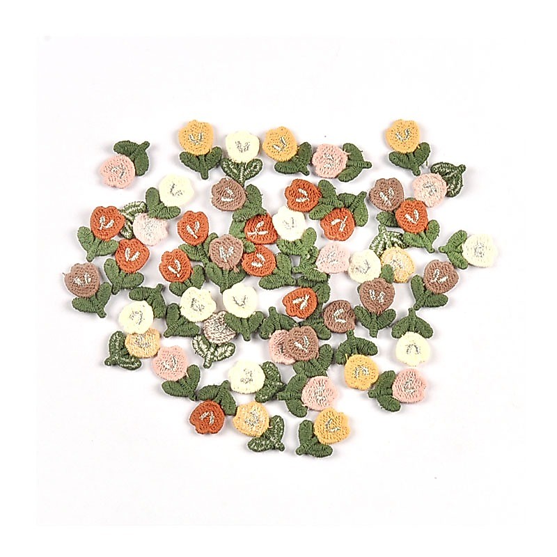 30 ชิ้น 2.1x1.4 ซม.Tulip ปักแพทช์เหมาะสําหรับเสื้อผ้าซ่อมทําด้วยมือ DIY อุปกรณ์เสริม CP3774