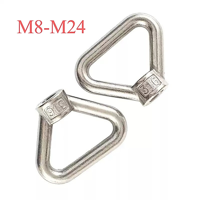 304 น็อตแหวนสแตนเลส น็อตแหวนสามเหลี่ยม น็อตสี่เหลี่ยมคางหมู M8-M24 YIYIE