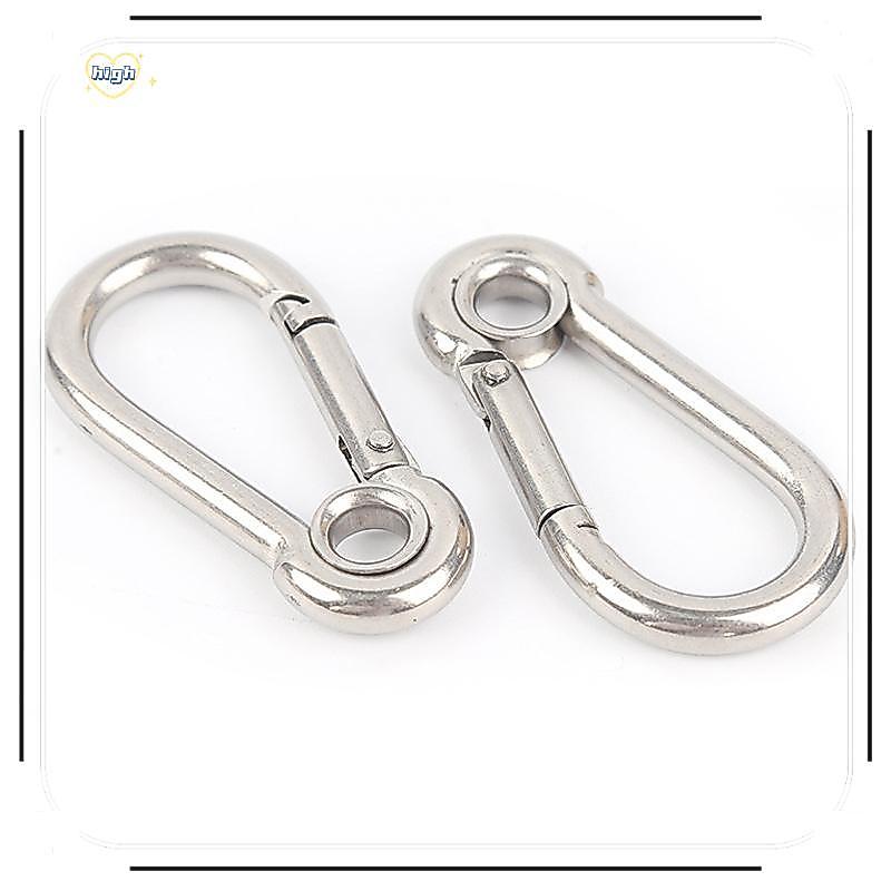 M4 M5 M6 M7 M8 สแตนเลส Carabiner Carbine Snap Hook พร้อมตาไก่สปริง Bule Key แหวน