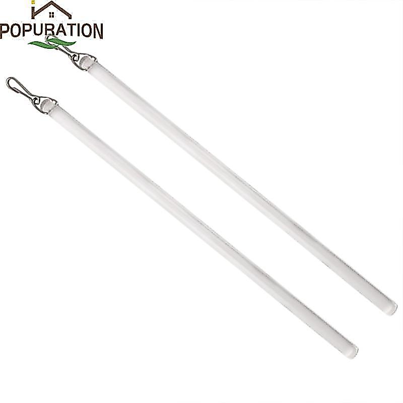POP Clear Curtain Pull Rod 17 นิ้วพร้อมตะขอ Universally 2 ชิ้น Drapery Pull Wand สําหรับเปิดและปิดผ้