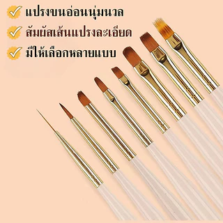 พู่กันทำเล็บ ไล่สี เพ้นท์ เฟรนช์ปลาย วัสดุอย่างดี ด้ามจับโทนสีพาสเทล มีฝาปิดถนอมขนแปรง ให้คุณภาพดี