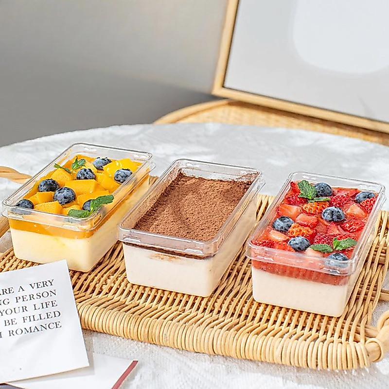 50 ชิ้นพลาสติกใสกล่องเค้กพร้อมฝาปิดทิ้งเค้กทอร์นาโดทีรามิสุคอนเทนเนอร์ขนมเค้ก รูปที่ 8