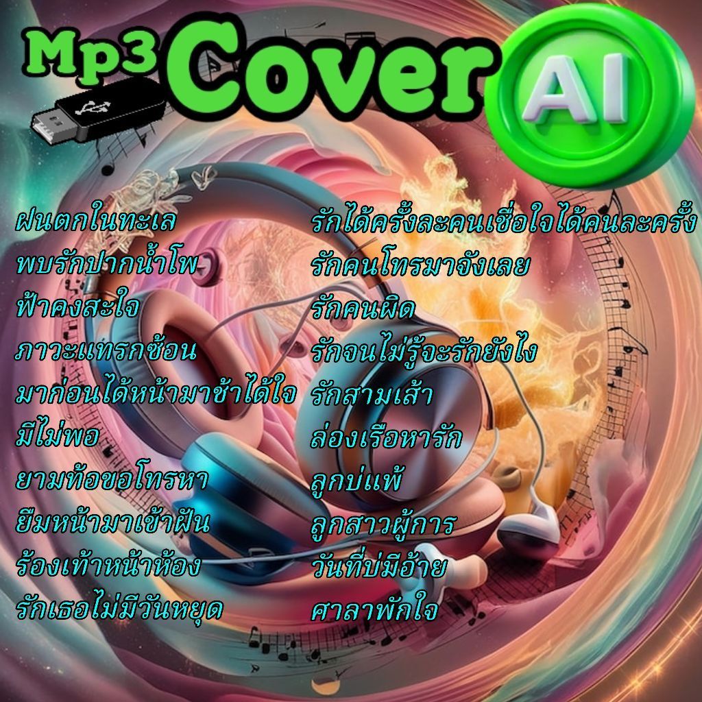 แฟลชไดร์ฟUSB Mp3 เพลงCover AI