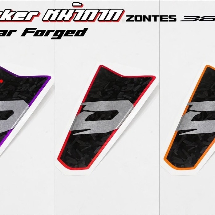 สติ๊กเกอร์ ติดหน้ากาก ZONTES 368D (ชิ้นกลาง) Kevlar FORGED CARBON ติดทับของเดิมได้