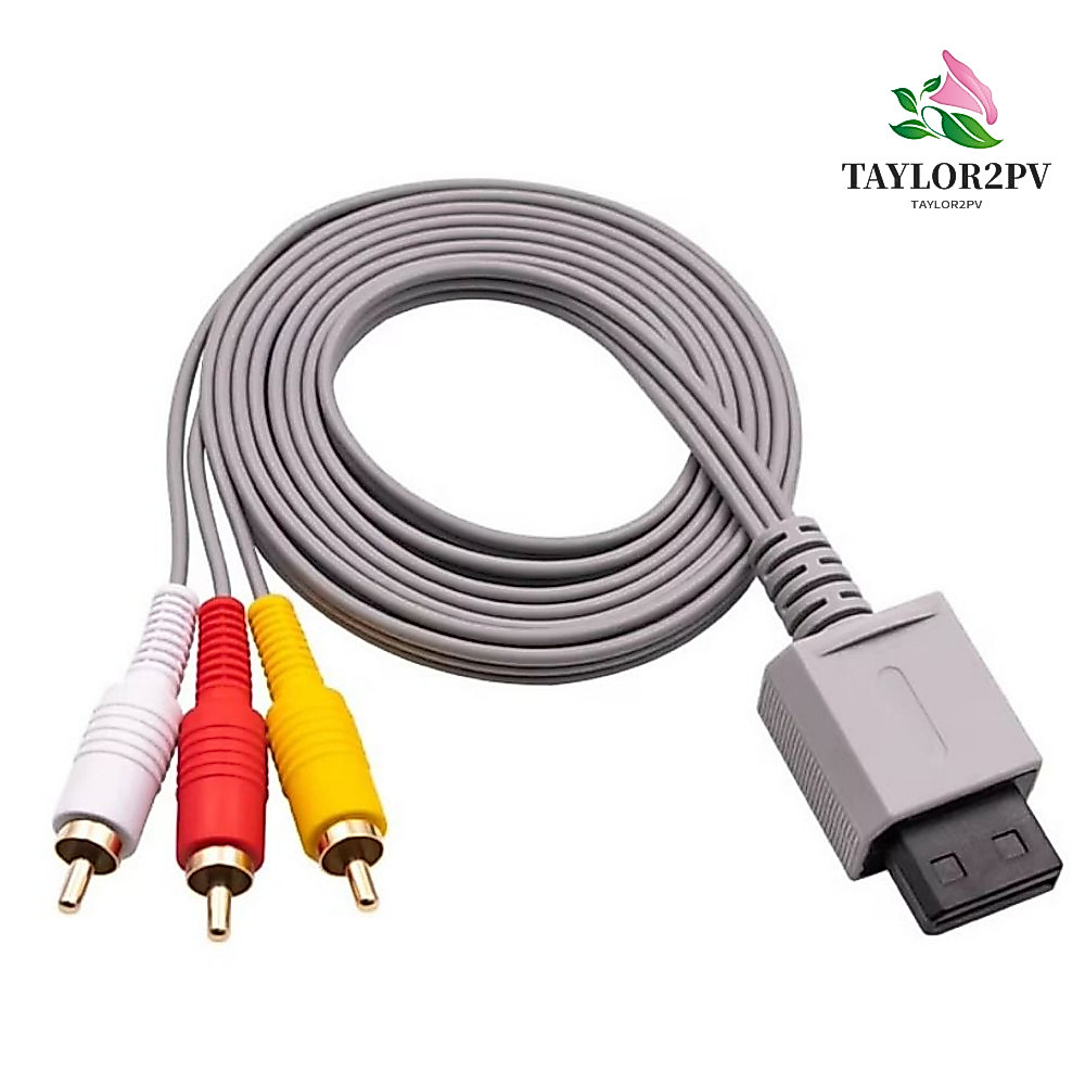 TAYLOR2PV Audio Video AV Adapter, 3 in 1 Fast Charging สาย AV สําหรับ Wii U, 3 สาย RCA 1.8 M Multifu
