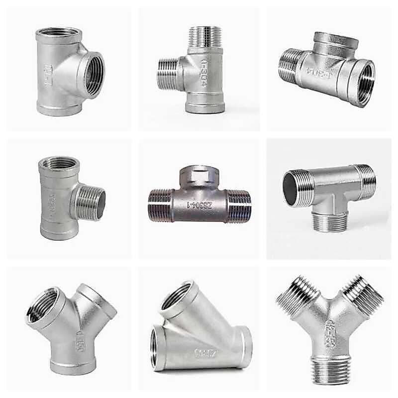 (DN8-DN50) ข้อต่อท่อแบบสามทางชนิดเกลียว M+M+F รูปตัว T /R/Y ขนาด 1/4" 1/2" 3/4" 1" 1-1/4" 1-1/2" เกล