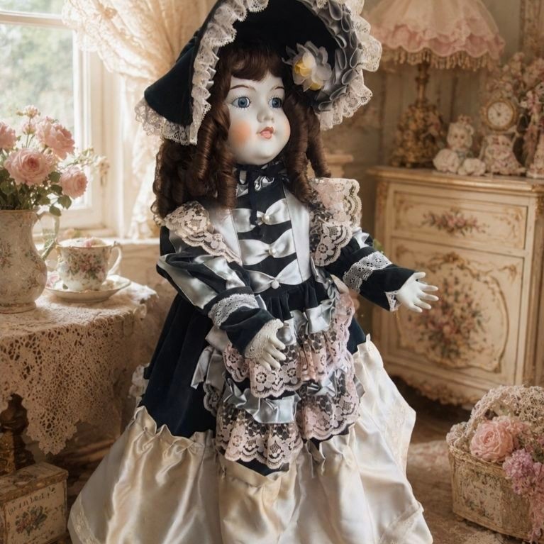 antique porcelain dolls/Porcelain Shirley Temple ตุ๊กตากระเบื้องหน้าน้องเป็นงานสไตล์แอนทีค