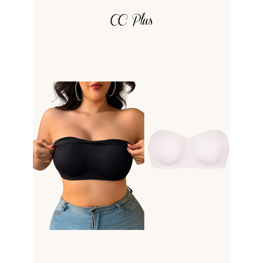CiCi Plus+(8009) บราเกาะอกไร้สาย เนียนสวย ไม่หลุดง่ายใส่สบาย สไตล์สาวพลัสไซส์