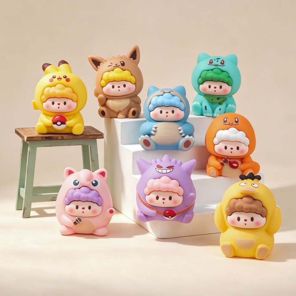 [8pcs]เรซิ่น น้องแก้มอ้วน ชุดโปเกมอน มี 8 แบบ สวยงามน่าสะสม มาครบเซต พร้อมส่งจากไทย