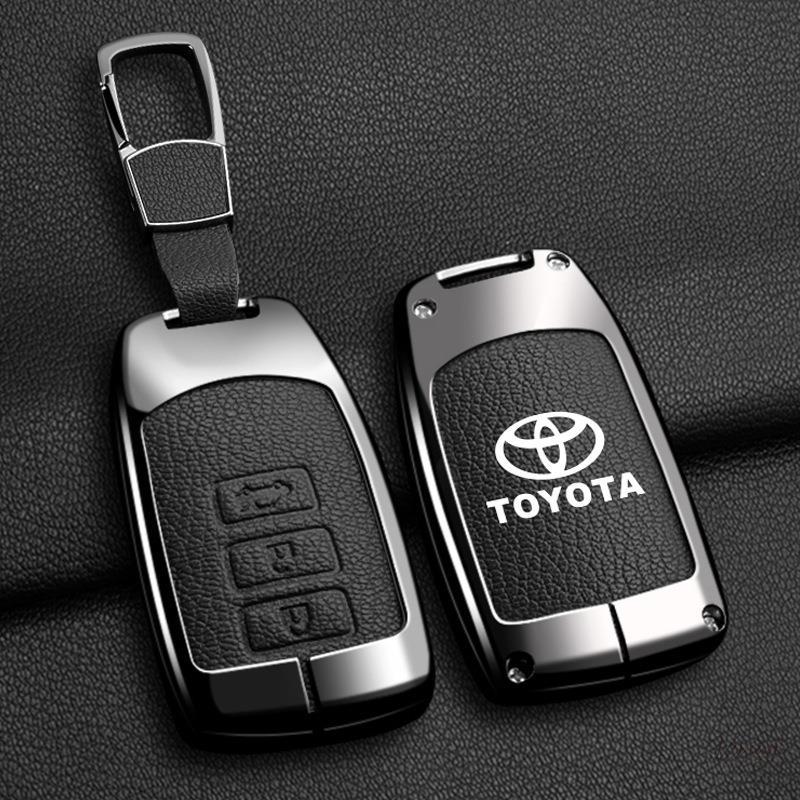 สําหรับ Toyota yaris prado vios ativ พวงกุญแจ Toyota หนังกุญแจรถ 2/3 ปุ่ม Toyota อุปกรณ์เสริม -1
