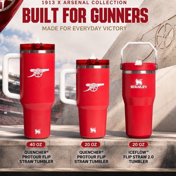 แก้ว Stanley แท้💯คอลใหม่ STANLEY x Arsenal ขนาด 40 Oz และ 20 Oz. Limited Edition 🔴⚪️