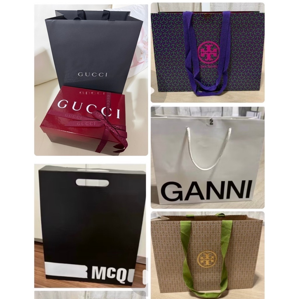 ถุงกระดาษ Mcqueen/Ganni/Tory/Gucci ของแท้100% สภาพดี